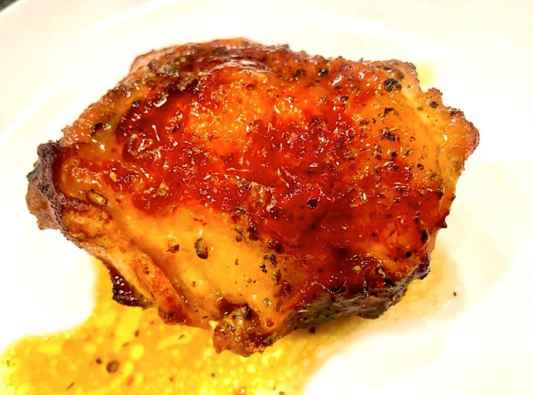 Captain Demo’s Big Truffle Hot Sauce Roasted Chicken Thighs
