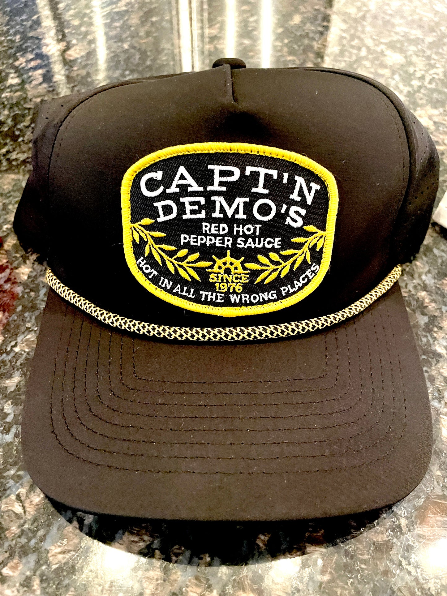 Nautical Golf Rope Hat- Blackout Black & Pirate’s Booty Gold