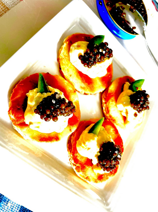 Captain Demo’s Big Truffle Deviled Eggs with Caviar