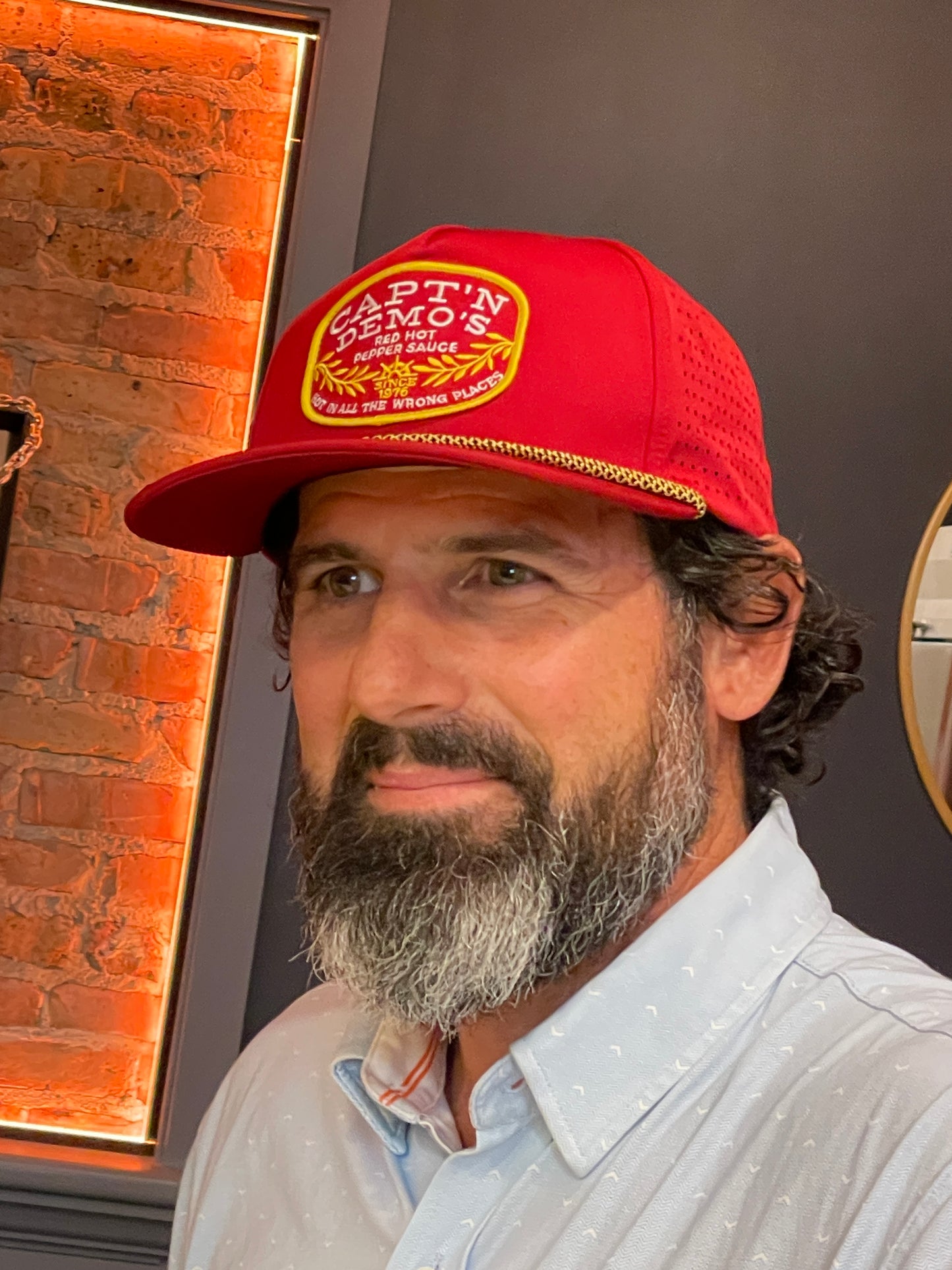 Nautical Golf Rope Hat- Fire Engine Red