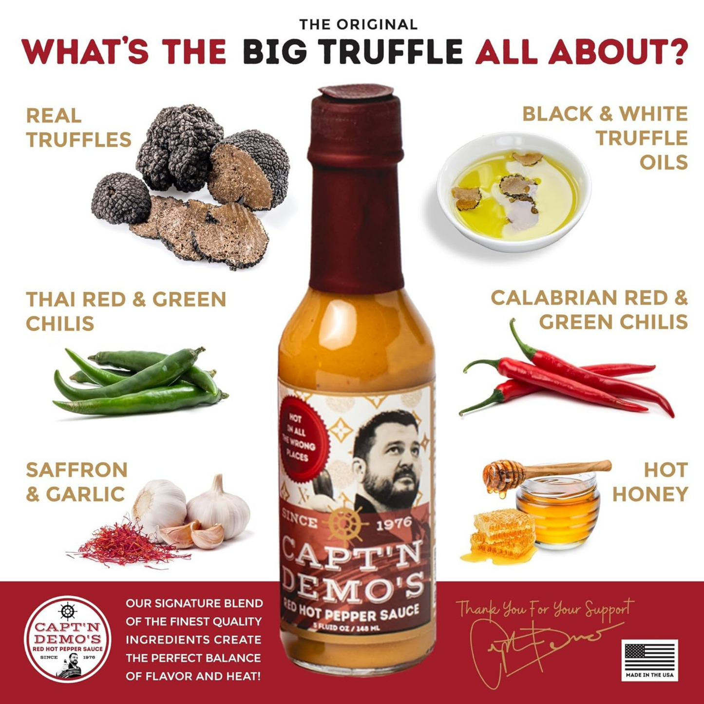 TRUF-FULL CASE - 12 BOTTLES OF CAPT'N D'S RED HOT TRUFFLE GOODNESS